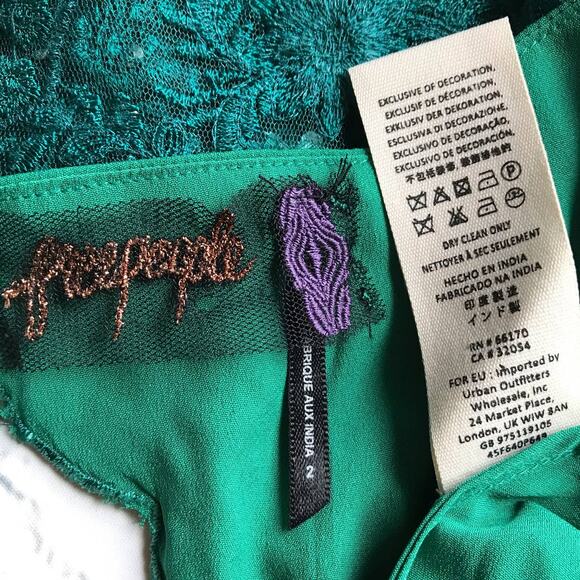 Emerald Free People Sequin Lace Romper - Picture 4 of 11